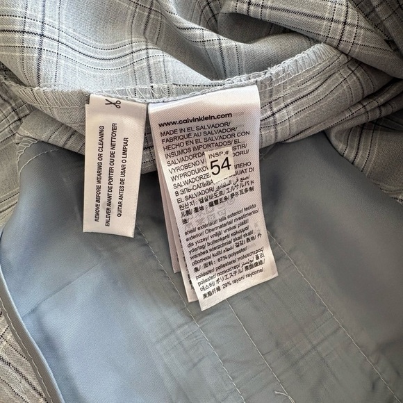 Calvin Klein Modern Ankle Pant Gray Plaid Size 10 New with Tags Lightweight - Picture 5 of 10